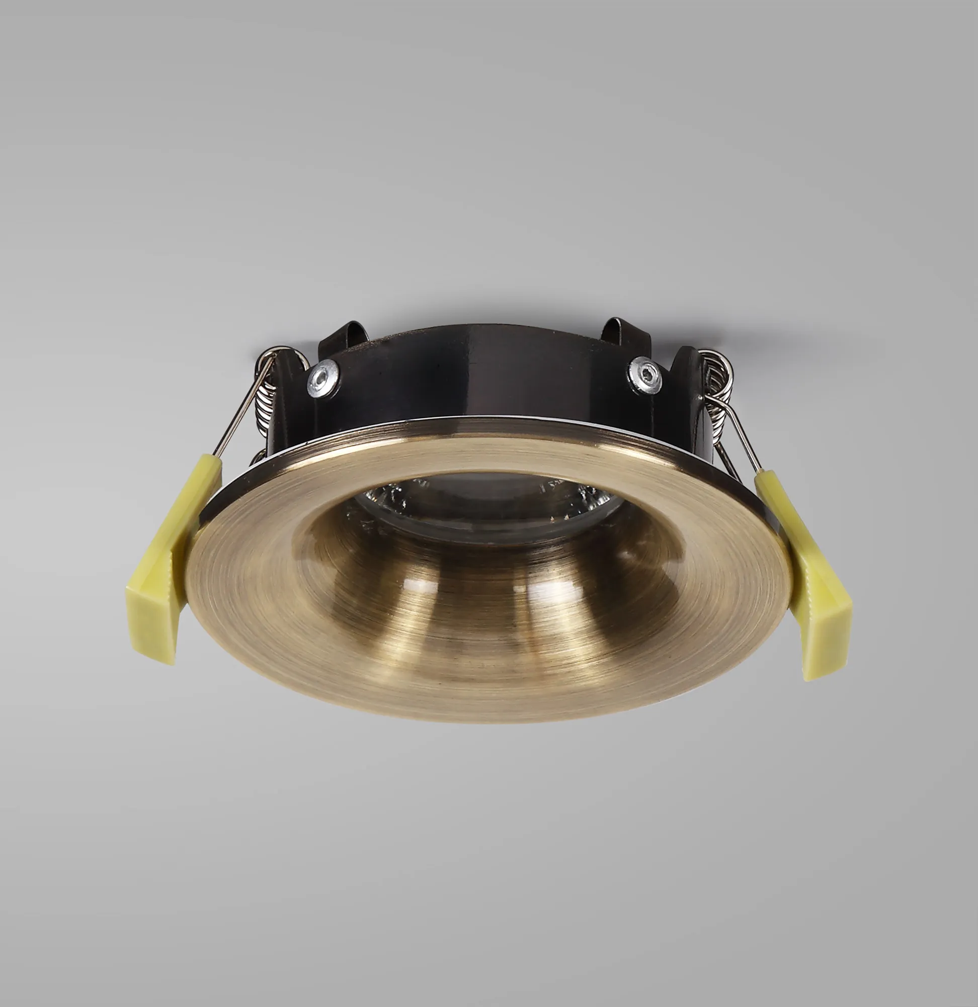Bruve GU10 Recessed Round Antique Brass IP65 Downlighter, Cut-Out 68mm DX200404  Dlux Bruve IP65